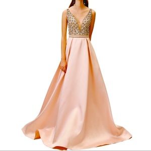BHLDN Triest 4 & 12 Pink Embellished Wedding / Prom Formal Ball Gown